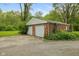 Spacious two-car garage with a brick exterior and ample parking space at 502 S Harrison St, Alexandria, IN 46001