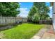 Nice backyard has an open lawn area and a privacy fence at 539 Deer Trail Dr, Indianapolis, IN 46217