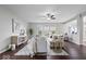 Bright living room with hardwood floors, neutral walls, and stylish furniture at 6528 Abby Ln, Zionsville, IN 46077