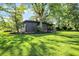 Spacious backyard with a well-maintained lawn and mature trees, perfect for outdoor activities at 710 N Spring St, Greenfield, IN 46140
