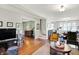 Open floorplan of living room with hardwood floors and decor at 710 N Spring St, Greenfield, IN 46140