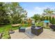 Backyard with patio, outdoor furniture and playset at 8958 Wooster Ct, Fishers, IN 46038