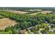 Aerial view of houses with in-ground pools, nestled in a serene neighborhood with mature trees at 10418 Forest Creek Dr, Indianapolis, IN 46239