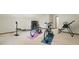 Bright bonus room featuring exercise equipment with carpet and light walls for working out at home at 10418 Forest Creek Dr, Indianapolis, IN 46239