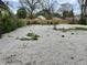 Large gravel backyard featuring a new wooden fence and scattered greenery with mature trees in a residential neighborhood at 1164 Groff Ave, Indianapolis, IN 46222