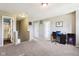 Spacious upstairs loft area with a built-in desk, providing a flexible living space at 12993 E 131St St, Fishers, IN 46037