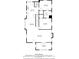 Detailed floor plan of the first floor layout showcasing kitchen, dining area, living room, and bedrooms at 1920 E Epler E Ave, Indianapolis, IN 46227
