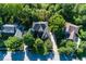 Aerial shot of the home showcasing its location within a neighborhood with mature trees and manicured lawns at 21218 Carlton Ct, Noblesville, IN 46062
