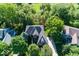 Aerial view of the home showcasing its architectural design, surrounding mature trees and landscaped grounds at 21218 Carlton Ct, Noblesville, IN 46062