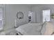 Bright bedroom featuring a white dresser with a mirror and a cozy bed with plush pillows at 222 N East St # 103, Indianapolis, IN 46204