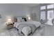 Bright bedroom with a large bed, plush bedding, and natural light from windows at 222 N East St # 103, Indianapolis, IN 46204