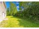 Lush green backyard with mature trees and landscaping at 4055 Steelewater Way, Indianapolis, IN 46235