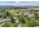Aerial view of a residential area with community baseball fields at 410 W Douglas St, Martinsville, IN 46151