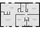 An overhead view of a spacious floor plan showcasing the layout of the kitchen, bedrooms, living room, and bathroom at 410 W Douglas St, Martinsville, IN 46151