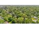 An aerial view of a residential area shows well-kept lawns, mature trees, and charming homes at 5843 N Oakland Ave, Indianapolis, IN 46220