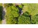 Aerial view of a home surrounded by lush greenery and mature trees at 5843 N Oakland Ave, Indianapolis, IN 46220