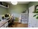 Bright home office with a custom desk, shelving, ample storage and natural light, creating a productive work environment at 7320 Corwin Ct, Indianapolis, IN 46259