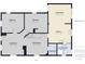 Detailed first floor plan featuring living room, kitchen, bathroom, and bedrooms at 814 Walnut St, Anderson, IN 46012