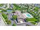 Overhead shot showcasing the clubhouse, pool, and surrounding lush landscaping in the community at 1020 Lair Ct, Westfield, IN 46074