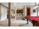 Finished basement featuring a pool table, bar, and neutral carpet, creating an entertainment space at 1020 Lair Ct, Westfield, IN 46074
