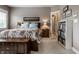 Serene main bedroom featuring soft carpet, plantation shutters, and calm décor at 1020 Lair Ct, Westfield, IN 46074