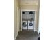 Main floor laundry closet with washer and dryer at 1128 S Pennsylvania St, Indianapolis, IN 46225