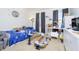 bedroom with playful decor, carpet flooring and a window for natural light at 14135 Nicholas Dr, Carmel, IN 46074
