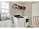 Bright laundry room with modern washer, dryer, and sink at 15116 Fenchurch Dr, Westfield, IN 46074