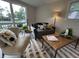 A cozy living room with comfortable furnishings, a patterned rug, and decorative throw pillows at 1718 South Dr, Columbus, IN 47203
