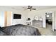 Spacious main bedroom offers modern décor, ensuite bathroom, and plenty of natural light at 1880 Explorer Ct, Franklin, IN 46131