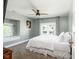 Bright bedroom with natural light, a ceiling fan, and neutral color palette at 2215 S Delaware St, Indianapolis, IN 46225