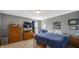 Well-lit bedroom features neutral walls, plush carpet, and two windows that bring in natural light at 237 Broadmoor Bnd, Pittsboro, IN 46167