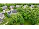 Scenic aerial view of a neighborhood featuring lush greenery and well-maintained homes with mature trees at 3251 Amber Way, Bargersville, IN 46106