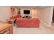 Spacious finished basement with a comfortable seating area and a table with stools at 3251 Amber Way, Bargersville, IN 46106