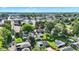A picturesque aerial view showcases the property, highlighting its brick home, mature trees, and landscaping at 3310 Ransdell St, Indianapolis, IN 46227