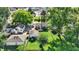 This aerial view captures a charming brick home with a lush backyard and mature trees at 3310 Ransdell St, Indianapolis, IN 46227