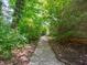 Charming walkway surrounded by mature trees and greenery leads to a peaceful neighborhood setting at 4268 Foxglove Trce, Indianapolis, IN 46237