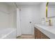 Modern bathroom featuring a shower and a modern vanity at 450 Pleasant St, Noblesville, IN 46060