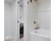 Well-lit bathroom with a modern vanity and a white tile at 450 Pleasant St, Noblesville, IN 46060