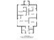 Home floor plan illustrating room sizes, including the primary bedroom, living area, and kitchen at 450 Pleasant St, Noblesville, IN 46060