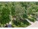 Overhead shot of a home nestled among mature trees, showcasing a manicured lawn and peaceful surroundings at 469 Ash Dr, Carmel, IN 46032