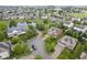 Aerial view of a residential community featuring a scenic pond and well-maintained homes at 548 Gosford Ct, Westfield, IN 46074