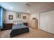 Cozy bedroom featuring carpet, unique decor, and ample closet space at 548 Gosford Ct, Westfield, IN 46074