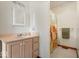 Bright bathroom featuring a vanity with drawers and a bathtub with a shower curtain at 5480 E County Rd 800 N, Brownsburg, IN 46112