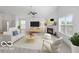 Bright living room with vaulted ceilings, fireplace, large windows, and modern decor, creating a welcoming atmosphere at 5503 Wilder Way, Indianapolis, IN 46216