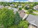 Lovely aerial view of homes in a suburban neighborhood with lush green trees at 7970 Cobblesprings Dr, Avon, IN 46123