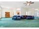 Large living room boasts ample space and natural light at 7970 Cobblesprings Dr, Avon, IN 46123