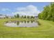 Scenic view of a serene pond surrounded by lush greenery and well-maintained homes in a quiet neighborhood at 9598 N Mariners Crst, McCordsville, IN 46055