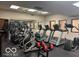 Community gym featuring treadmills, bikes, weights, and mirrors for resident fitness at 1045 Millwood Ct, Indianapolis, IN 46260