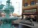 Fountain with restaurant in background; part of the Fountain Square neighborhood in Indianapolis, Indiana at 1048 St Peter St, Indianapolis, IN 46203